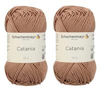 Lot de 2 pelotes SMC Catania Originals 100% coton mercerisé, total 100 g, 50 g, 136 yrds (125 m) de fil Amigurumi Fine-Sport 2 (437 Sun embrassé)