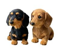 Lot de 2 Peluches en Forme de Teckel, 17 x 15 cm, Mignon, réaliste, pour Dormir, soulager Le Stress, se Sentir comme Un Vrai Chien, émotionnelle sur Demande