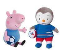 JEMINI Peppa pig T'CHOUPI Lot de 2 peluches foot +/- 17 cm Neutre G