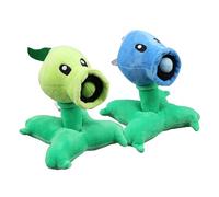 Lot de 2 Peluches Plantes vs. Zombies PVZ Vert Bleu 17,8 cm
