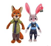 Lot de 2 peluches Zootopia 40 cm - Judy Hopps & Nick Wilde, figurines Disney pour enfant et collection