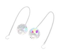 Lot de 2 Pendentifs Attrape- en Forme de Boule de Cristal en Verre Transparent 40 Mm - Haute Brillance et clarté, Multifonction, Configuration Parfaite pour la Maison, Le