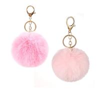 Lot De 2 Pendentifs Boule en Peluche, Pendentifs Mignons, Porte-Clés De Voiture, Pendentifs De Décoration De Sac, Pendentifs pour Femmes