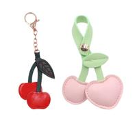 Lot De 2 Pendentifs Cerises, Design Mignon Et Charmant, Petite Forme De Cerise, Adaptés À La Décoration De Sacs, Légers Et Faciles À Transporter, Adaptés À Toutes Sortes De Sacs Et Clés.