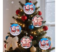 Lot de 2 pendentifs créatifs 2026 Père Noël en acrylique à suspendre pour sapin de Noël 2D
