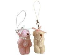 Lot de 2 pendentifs créatifs en forme d'ours pour téléphone portable, accessoire multifonction adapté pour un usage quotidien, M, Alliage acrylique, Pas de gemme