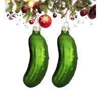 Lot de 2 pendentifs de concombre de Noël en forme de cornichons pour sapin de Noël