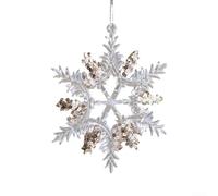 Lot de 2 pendentifs en acrylique flocon de neige à paillettes pour décoration de sapin de Noël, pour décorer les maisons, les chambres, les restaurants et les espaces publics avec une ambiance joyeuse