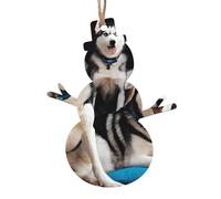 Lot de 2 pendentifs en forme de bonhomme de neige en forme de bonhomme de neige avec cordon pour décoration de fête de Noël, Nouvel An