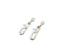 Lot de 2 pendentifs en papier en forme de cœur avec fermoir • Breloques pour collier • Breloques pour bracelet • Breloque à fermeture éclair • Breloque pour planificateur • Pour la fabrication