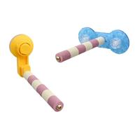 Lot de 2 perchoirs à ventouse pour oiseaux - Support mobile pour train d'oiseaux - Bâton de meulage pour douche et voyage - Bois naturel