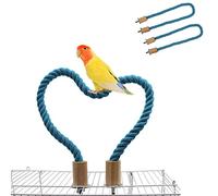 Lot de 2 perchoirs en corde, balançoire, support de cage - Jouet d'escalade pour perroquet, perruche, perruche, calopsitte, inséparable (80 cm)