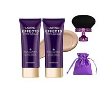 Lot de 2 Perfecteurs de couverture corporelle longue durée, avec pinceau de maquillage extra large pour le corps, couverture des cicatrices des jambes et du corps, imperméables, naturels