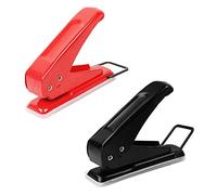 Lot de 2 perforateurs à main avec 20 feuilles de capacité de perforation pour cartes de vœux, scrapbooking, papeterie, travail (rouge et noir)