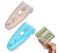 Lot de 2 perforateurs de pilules sans contact, distributeur de comprimés pour infirmières avec design portable, organisateur de médicaments, fournitures de pharmacie, accessoire de santé (2 pièces)