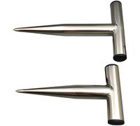 Lot de 2 perforatrices creuses en acier inoxydable avec poignée en T en forme de cône pour semis, outil de jardinage réglable pour transplantation, fertilisation, petit et grand