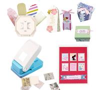 Lot de 2 perforatrices et perforatrices 4 en 1 pour timbres d'affranchissement rectangulaires de 1 x 0,20,3 cm, perforatrices à papier pour travaux manuels, scrapbooking, fabrication de cartes