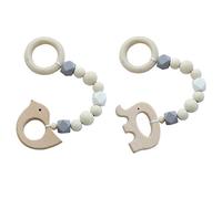 Lot de 2 perles en bois de style nordique pour chambre de , chambre d'enfant, , décoration à suspendre, accessoires photo, en forme d'éléphant et d'oiseau