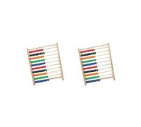 Lot de 2 perles en bois multicolores avec cadre en boulier, motricité fine avec 100 perles pour enfants