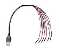 Lot de 2 perles LED USB, mini veilleuse/pièces de lampe, éclairage intérieur, décoration de scène de maison de poupée, kit de diorama, diode LED ronde 3 mm/5 mm (blanc 6000 K, USB 6 LED de 5 mm)