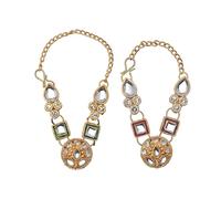 Lot de 2 perles Mala Design Dieu pour Ganesh Laddu Gopal/Devi Maa/Radha Krishna Haar Sringar Statue de Dieu pour toutes les décorations indiennes traditionnelles Janmashtmi (taille - 3,8 cm