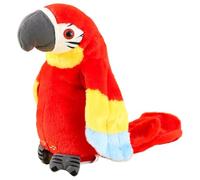 Lot de 2 perroquets parlants en peluche vive, perroquet parlant interactif qui répète ce que vous avez dit, jouets électroniques pour oiseaux pour garçons et filles, fête d'anniversaire, jouet roug
