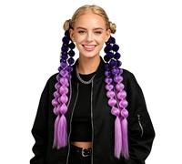 Lot de 2 perruques en queue de cheval avec dégradé de couleur - Extensions de queue de cheval colorées faites à la main - Pour fête, séance photo, cosplay