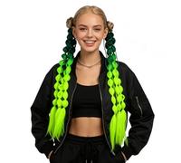 Lot de 2 perruques en queue de cheval avec dégradé de couleur - Extensions de queue de cheval colorées faites à la main - Pour fête, séance photo, cosplay