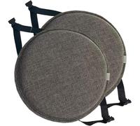 Lot de 2 Petit Coussin de Tabouret Rond avec Attaches 30cm, Coussin de Siège Chaise de Cuisine de Salle À Manger pour Tabouret de Bistrot