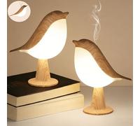 Lot de 2 Petite lampe de chevet, lampe de bureau, veilleuse, lampe de table, commande tactile, sans fil, 3 couleurs, luminosité réglable, lampe de nuit portable pour enfants et adultes, joli cadeau