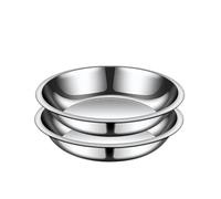 Lot de 2 petites assiettes rondes incassables en acier inoxydable de 6inch - Pour camping, salade, fruits, collations, apéritifs, four et lave-vaisselle (6inch, 2pcs)