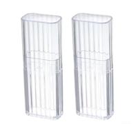 Lot de 2 petites boîtes de rangement transparentes compactes avec fermeture sécurisée pour voyage, boîtes de rangement pour cotons-tiges, pilules, bijoux, pièces électroniques et accessoires (blanc)