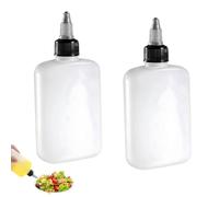 Lot de 2 petites bouteilles d'huile en plastique, bouteilles à compression, bouteilles doseuses, bouteilles d'épices, de camping, distributeur d'huile avec bouchons, mini bouteilles à presser de 100