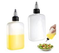Lot de 2 petites bouteilles distributrices d'huile de camping 100 ml Mini bouteilles à presser pour le camping, la cuisine, les épices, bouteilles vides pour cuisiner en camping