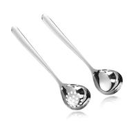 Lot de 2 petites cuillères à soupe en acier inoxydable SUS304-20 cm - Passe au lave-vaisselle (lumière vive, motif écailles de poisson) (c)