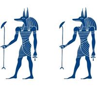 Lot De 2 Petites Feuilles Anubis Tattoo Anubs Guard Tattoo Égyptien Gardien De Tombe Tatouage Longue Durée Gzx033x2[Z3354]