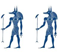 Lot de 2 petites feuilles Anubis Tattoo Anubs Guard Tattoo égyptien gardien de tombe Tatouage longue durée GZX033x2