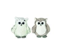 Lot de 2 Petites peluches Hiboux boules de Noël - décoration de sapin 11 cm