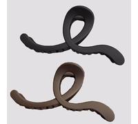 Lot de 2 petites pinces à cheveux pour cheveux épais et fins - Pinces à cheveux solides - Antidérapantes - Pinces à cheveux épaisses - Bijoux de cheveux - 2# Noir et marron