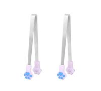 Lot de 2 petites pinces à épiler en acier en silicone pour les pattes de chat, les glaçons et les bonbons, les biscuits, les aliments pour enfants
