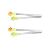 Lot de 2 petites pinces à épiler en acier en silicone pour les pattes de chat, les glaçons et les bonbons, les biscuits, les aliments pour enfants