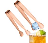 Lot de 2 petites pinces à sucre en acier inoxydable pour attraper du sucre | Pince pour collations de fête, tranches de citron, gelée, barman amateur de thé amateur de café