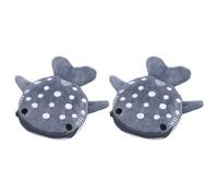 Lot de 2 petites pochettes en peluche avec fermeture éclair pour casque d'écoute Motif baleine, gris, Beauté de masse