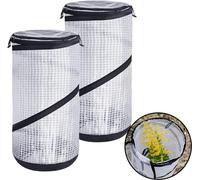 Lot de 2 petites serres de jardin pop-up - 60 x 30 cm - Petit champignon et légumes - Film de protection pour semis précoces