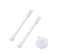 Lot de 2 petites tringles de tension de 17,8 cm à 11 tringles à rideaux de largeur extensible à ressort pour ustensiles de cuisine, placards et armoires, s'adaptent dans les espaces pour rester place