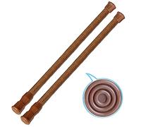 Lot de 2 petites tringles de tension de 39,9 cm à 28 tringles à rideaux extensibles à ressort pour ustensiles de cuisine, placard et armoire, tiennent dans les espaces pour rester en place (marron)