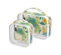 Lot de 2 petites trousses de toilette transparentes approuvées par la TSA - Conforme aux normes des compagnies aériennes