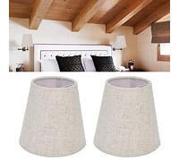Lot de 2 petits abat-jours en tissu, abat-jour moderne avec clip pour ampoules de chandelier, lampe murale de table, 3,6 x 5,6 x 5,1 pouces (PT13)