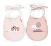 Lot de 2 petits bavoirs rose, blanc TU