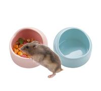 Lot de 2 petits bols à nourriture en céramique pour hamster, cochon d'Inde, anti-déversement, bol de nourriture et d'eau pour petits animaux pour chinchilla hérisson gerbille (6,4 x 4,5 cm)
